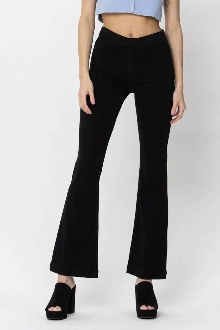 NEW CELLO pull on flare jegging in black